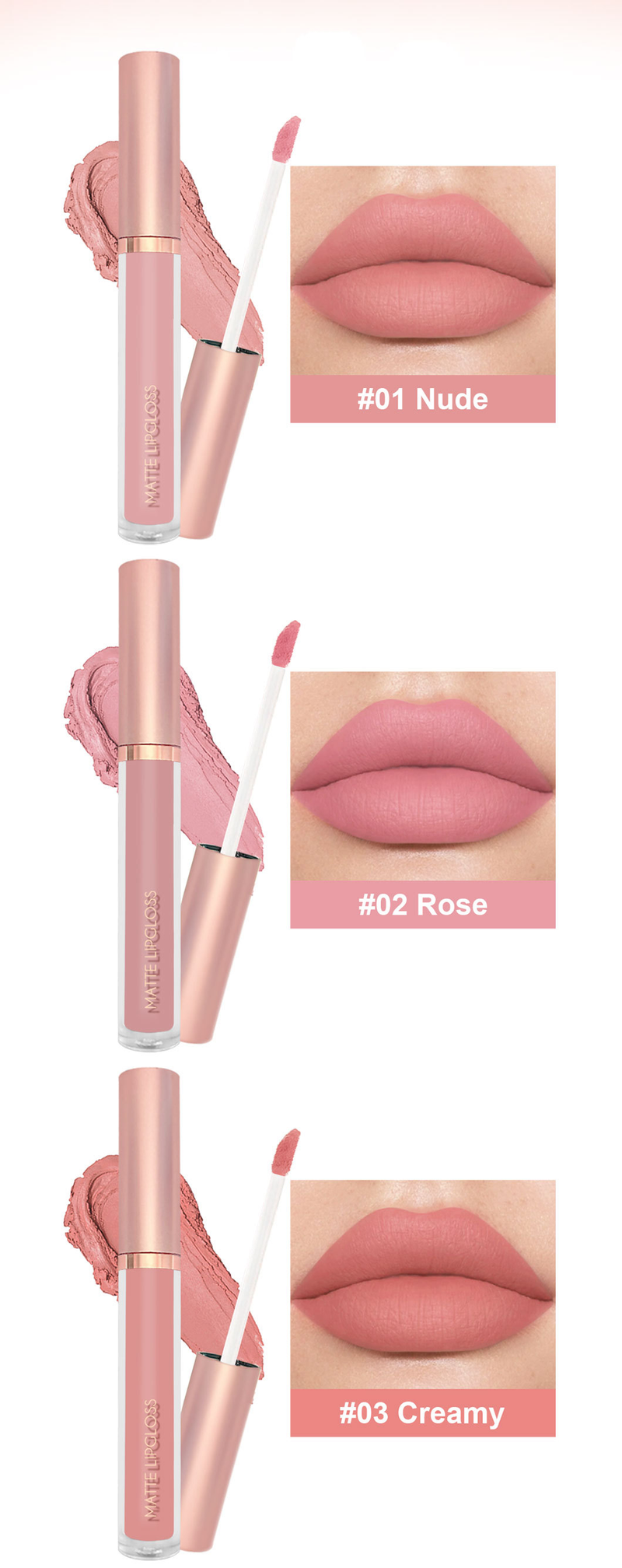 Einzelner matter Lipgloss in 12 Farben mit Nude-Marmelade. Lipgloss, Lipglasur verblasst nicht und klebt nicht am Becher-Lippenstift._voghion.com