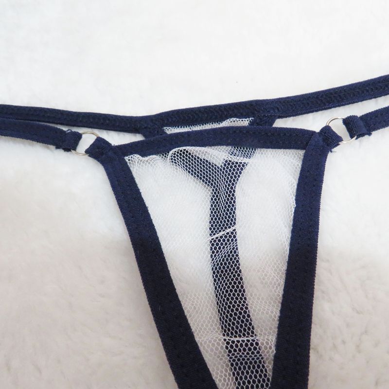 Intimates aluspesu Seksikad Pamas Pama püksid Läbipaistvad võrkkangast lumehelveste mustriga T-kujulised aluspüksid T-seljaga miniujumistrikoo Ujumisriided_voghion.com