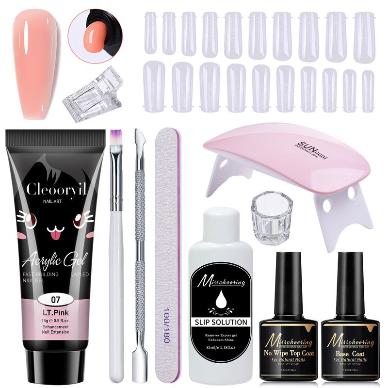 15ml 11-Piece Mold Brush Nail Extension Set Crystal Gel_voghion.com