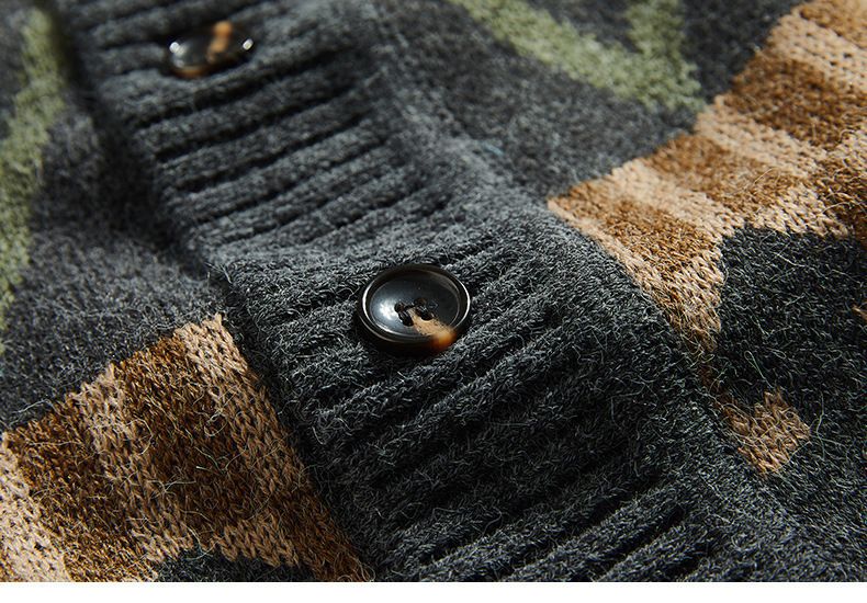 Lässiger Herren-Strickcardigan mit V-Ausschnitt – Oversize-Pullover mit Color-Blocking-Design, leicht und bequem für Frühling und Herbst_voghion.com