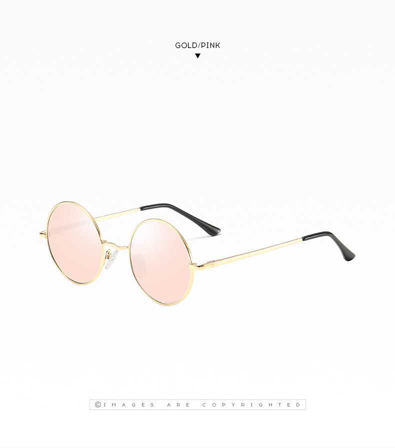 Nuevas gafas de sol clásicas polarizadas con espejo para hombre, montura redonda retro, gafas de sol multicolores de moda para mujer 801_voghion.com