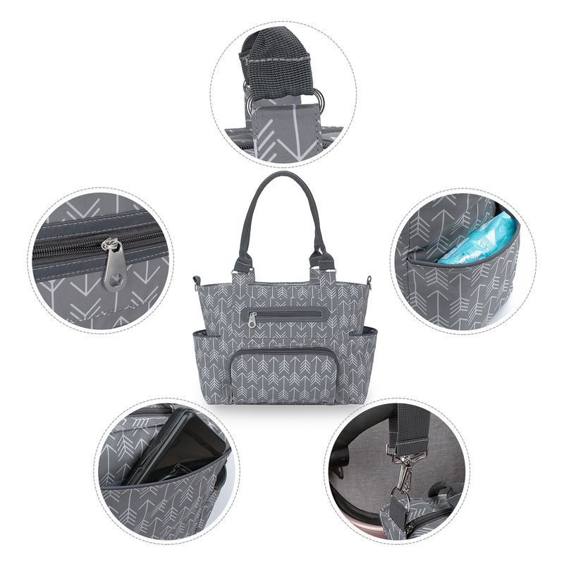 Aboutbaby Large Capacity 7-Piece Diaper Bag Set Multi-Functional Shoulder Tote With Spacious Compartments Stylish & Durable Polyester Travel Daily Use_voghion.com