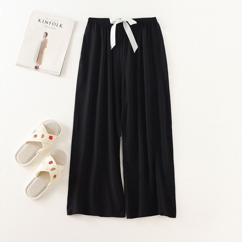 Women's Sleepwears Cotton silk pajama pants beach pants can be worn over a large size home dress nine point pants_voghion.com
