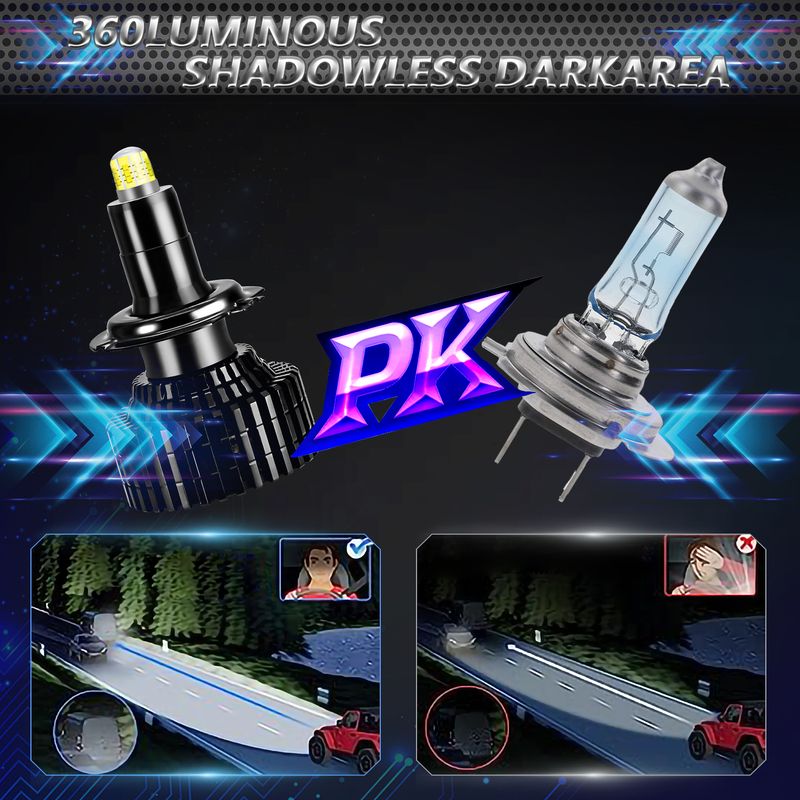 2 pezzi 3D 360 H7 LED Canbus lampadine per fari auto 160000LM H11 H1 HB3 9005 HB4 9006 300W fendinebbia per auto Turbo Mini_voghion.com