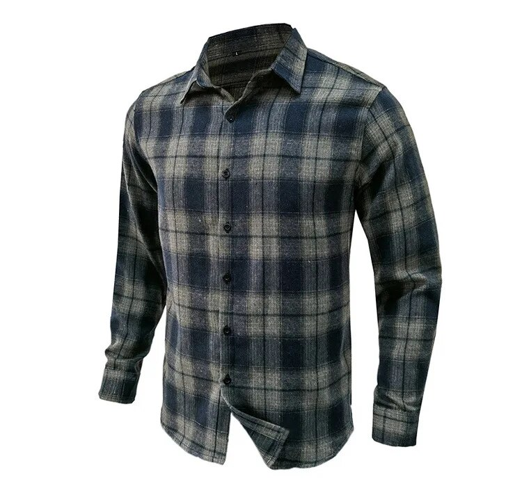 Frühling Herbst Neue Flanell Langarm Kariertes Hemd Männer Casual Lose Einreiher Revers Hemd Männlich Kostenloser Versand Artikel Für männer_voghion.com