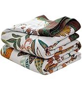 Boho Cotton Throw - 60x80cm Lightweight Bird Design_voghion.com