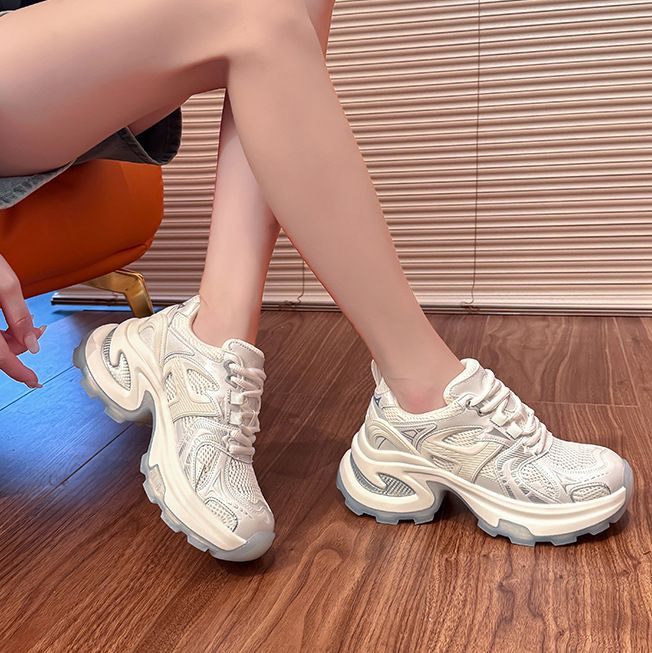 Internet Celebrity Dad For Women Instagram 2025 Spring New Korean Fashion Trend Thick Soled Sports Shoes_voghion.com