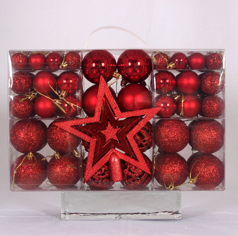 Palline di Natale da 3-6 cm, set da 101 palline di polvere opaca brillante in PVC, decorazioni per albero di Natale colorate_voghion.com