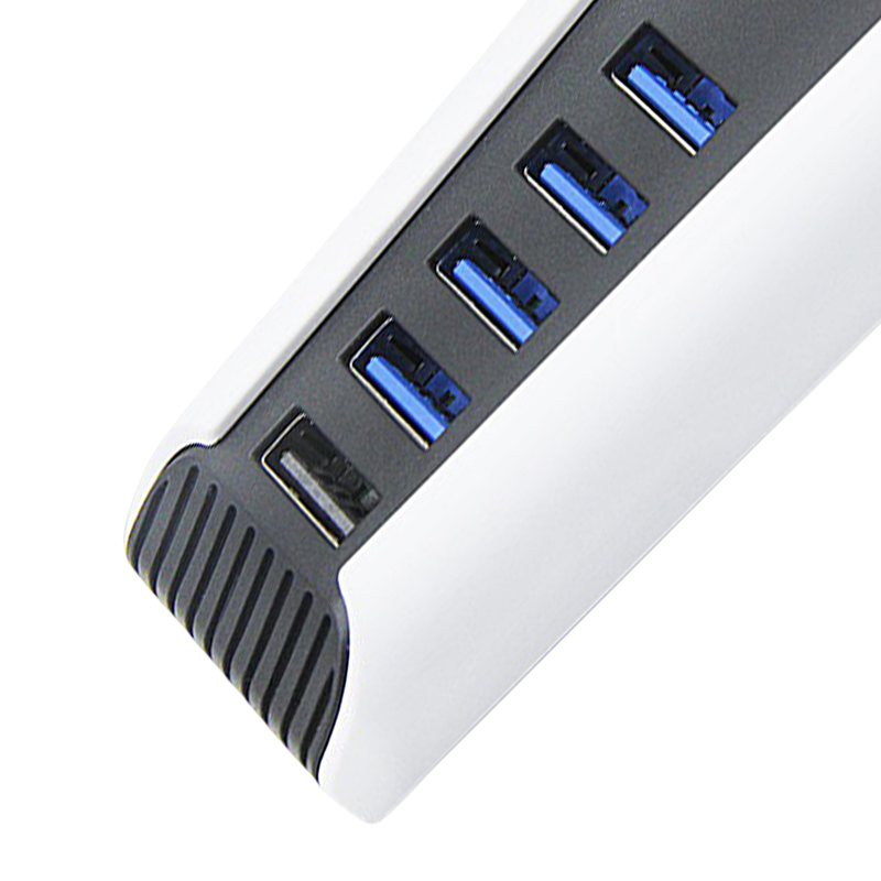 Kunjiuyou Dockingstation-Erweiterung, stabiler Ausgang, 5-in-1-Treiberfreie Übertragung, 5-Port-Erweiterungs-Hub-Ladegerät, USB-Extender für PS5, Schwarz_voghion.com