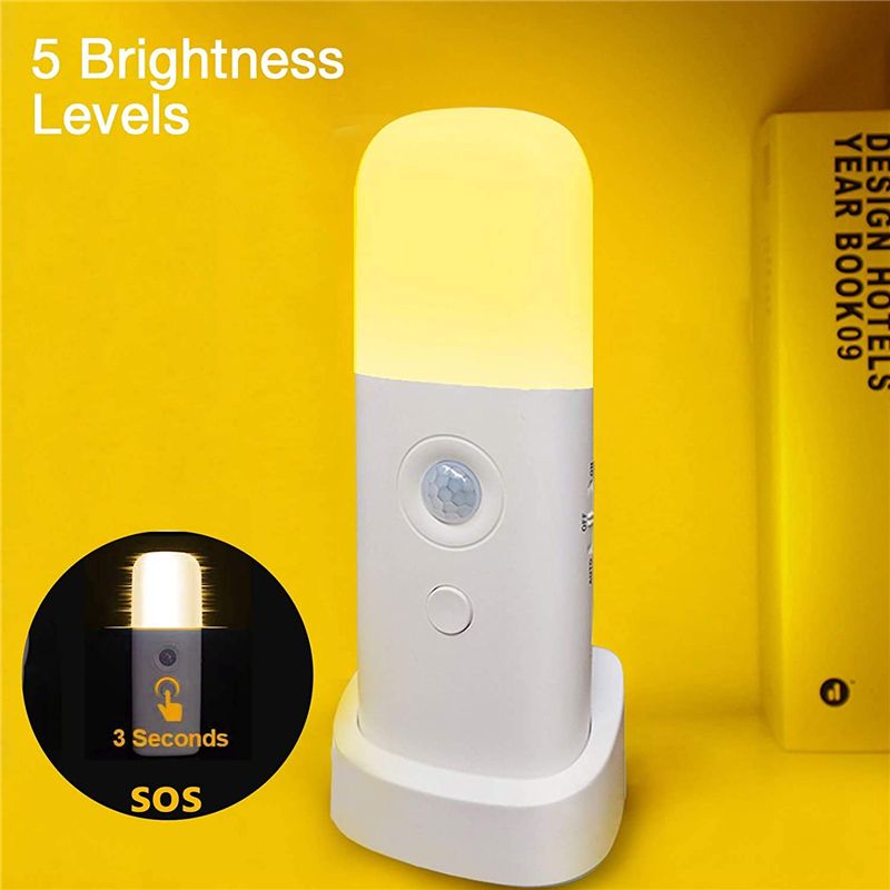 Rörelsesensor nattlampa inomhus, USB uppladdningsbart dimbart LED-ljus, portabel rörelseaktiverad nattlampa för barnrum i sovrummet_voghion.com