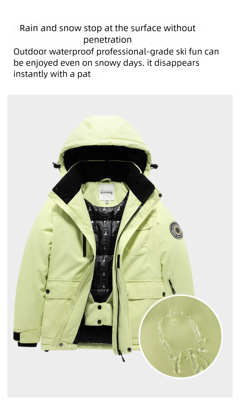 Conjunto de traje de invierno para niños, cálido, impermeable, resistente al viento, profesional, de una pieza, para niñas_voghion.com