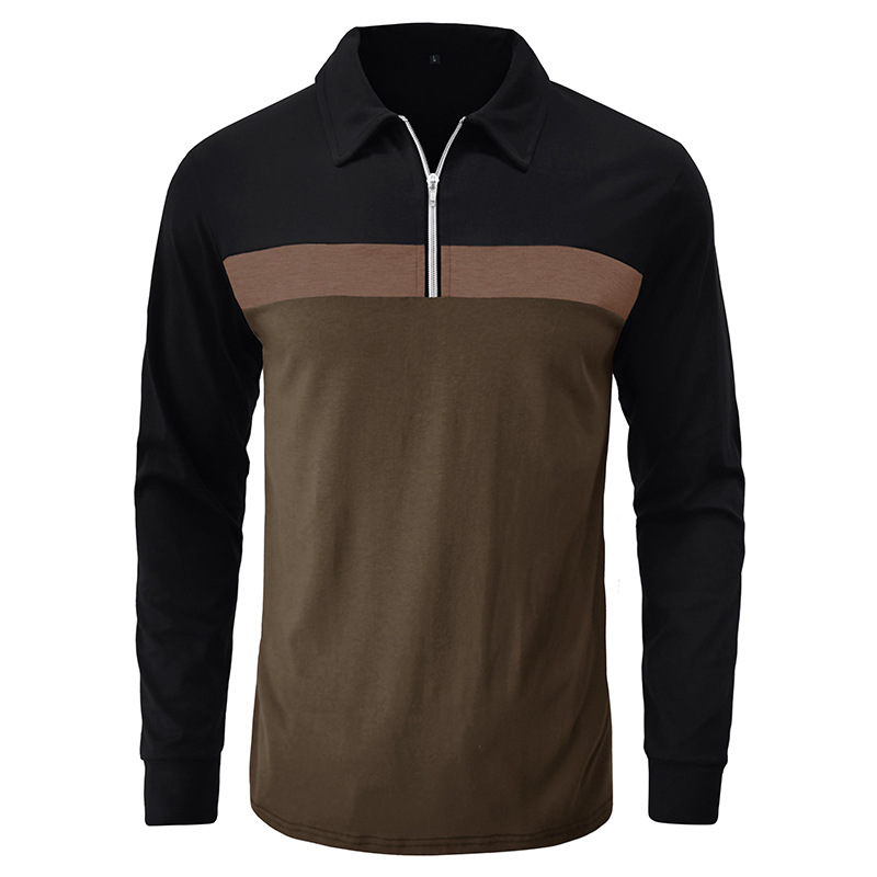 T-shirt 2023 autunno/inverno nuova polo colorata con colletto per uomo maniche lunghe_voghion.com