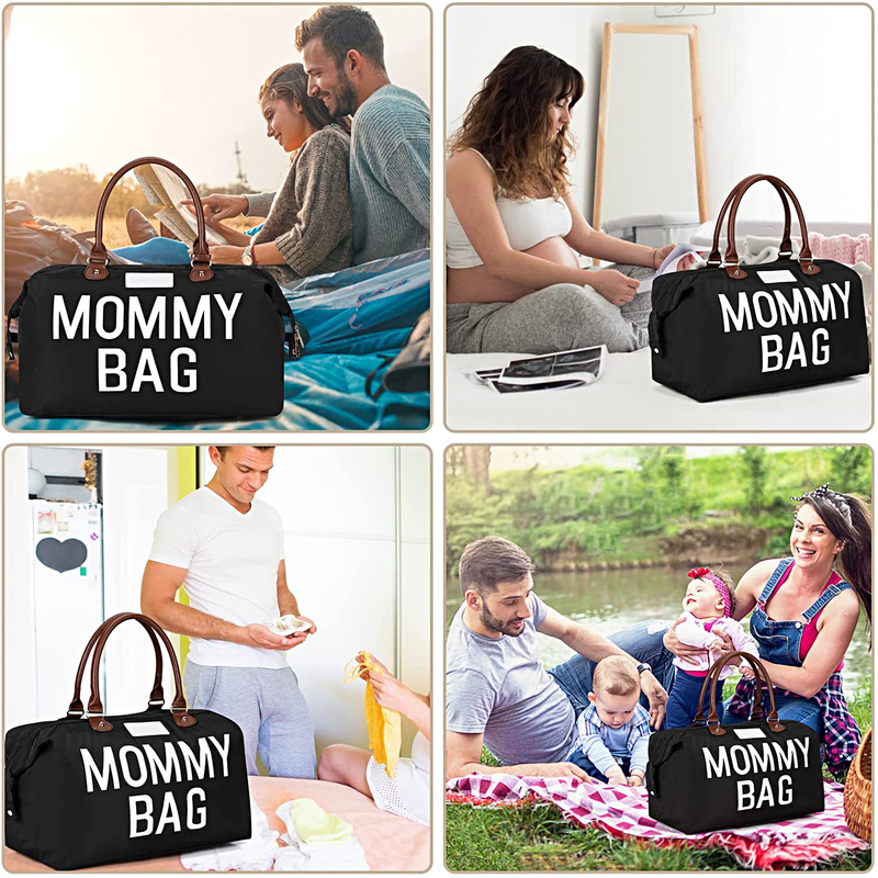 Kjiuyou Diaper Bag Large Capacity Letters Embroidery Double Handle Strap Mommy Hospital Travel Bag For Outdoor_voghion.com