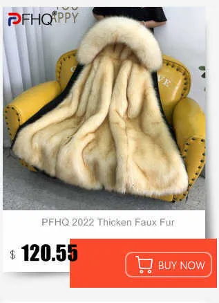 PFHQ 2022 Autumn Winter Men's Imitation Mink Long Coat Elegant Jacket Trendy Stylish Male Faux Fur Clothes Trench_voghion.com