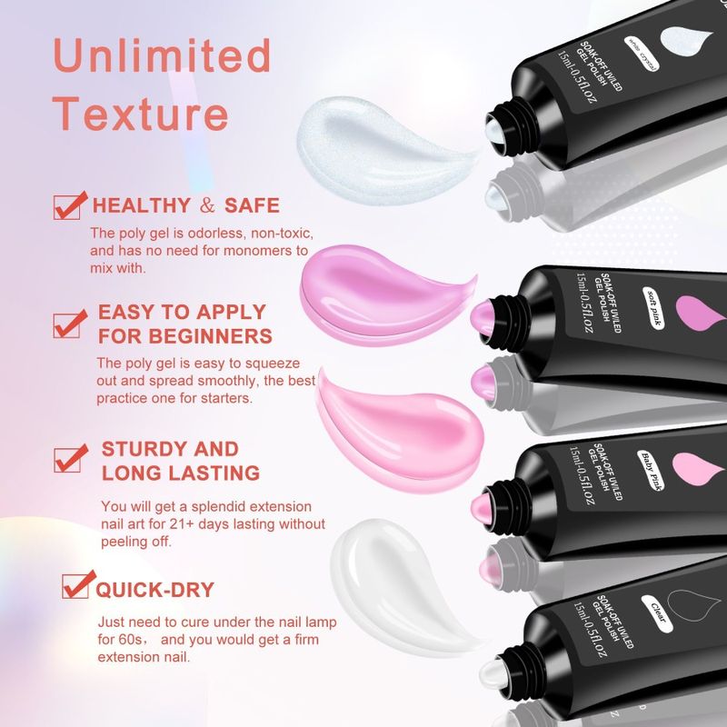 Strumenti per ricostruzione unghie, pennello per unghie, lampada in gel, 6 cartine per unghie, kit per unghie, base coat in poliestere con UV e top coat per unghie._voghion.com