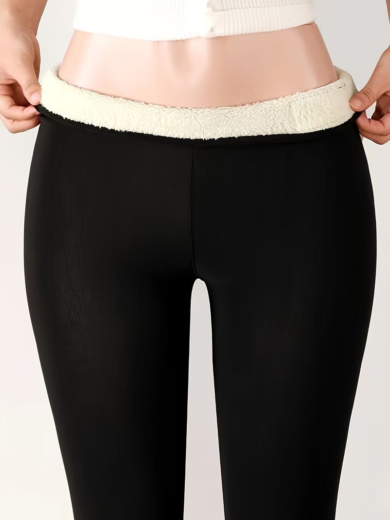 Vêtements pour femmes en cuir d'agneau et velours épais, leggings d'automne et d'hiver, pantalons chauds pour femmes_voghion.com