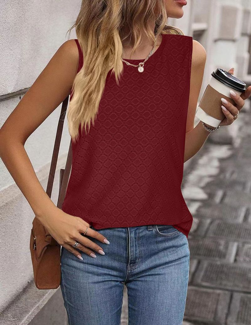 2025 Spring/Summer New Round Neck Printed Tank T-shirt Top_voghion.com