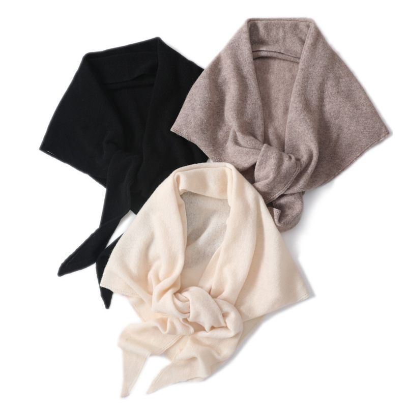 Produttore all'ingrosso transfrontaliero 2025 Nuovo 100% lana grande triangolo sciarpa scialle lavorato a maglia caldo capospalla in magazzino_voghion.com