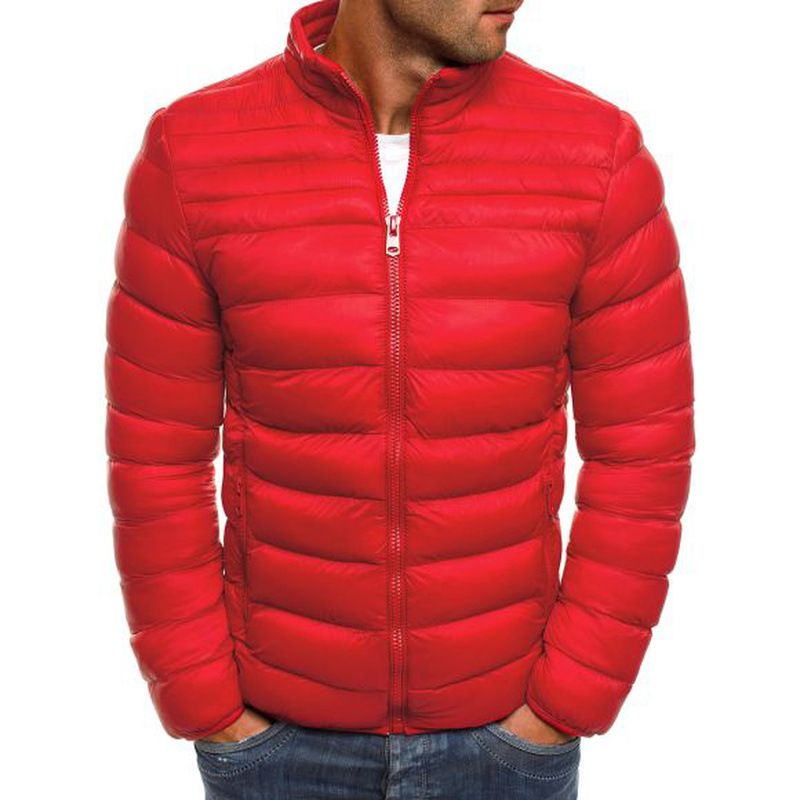 Cappotto da uomo semplice e alla moda, con colletto alto, manica lunga, in cotone, nuovo inverno 2019_voghion.com