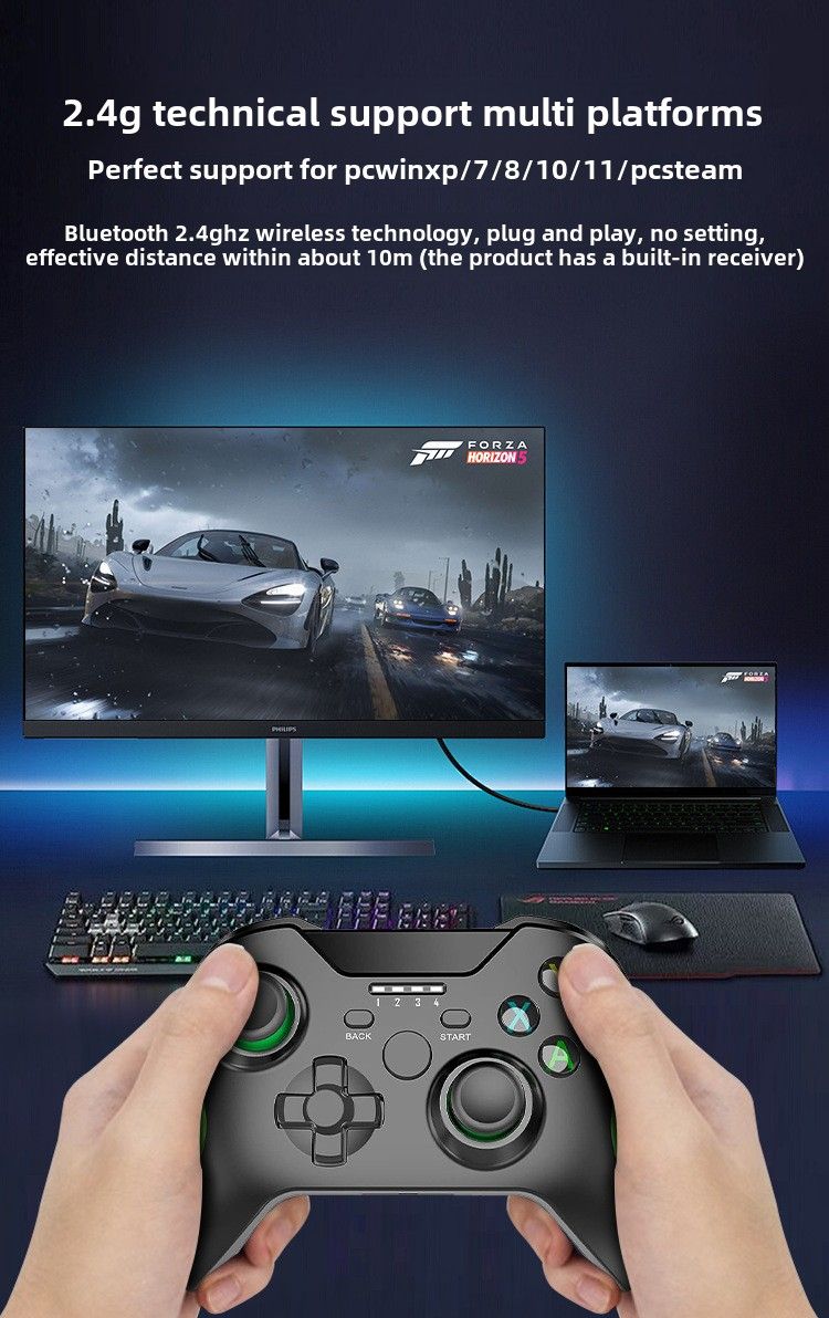 Gamepad per Windows - Connettività wireless e cablata, funzione vibrazione, supporto per giochi in streaming_voghion.com