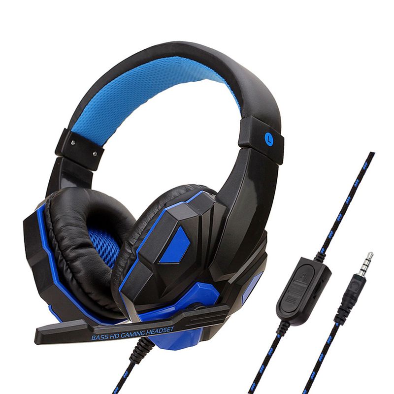 Fones de ouvido com fio para jogos PS4 PS5 Xbox Smartphone Laptop PC Baixo Estéreo Gamer Headset Capacete com 120° Ajustável_voghion.com