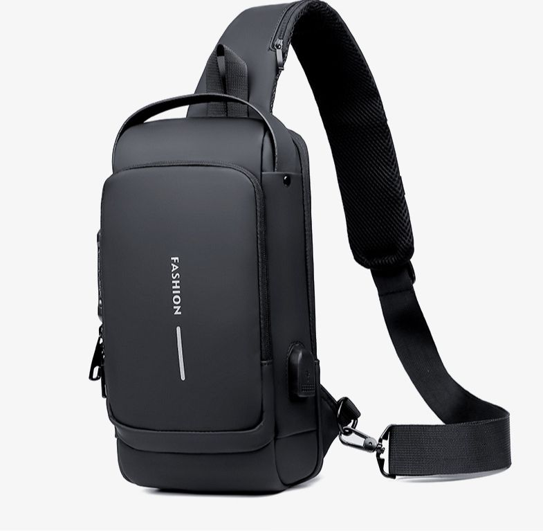 Brusttasche für Herren, Zahlenschloss, Fahrradtasche mit Diebstahlschutz, lässige Lauf- und Reisetasche im Freien, Gürteltasche, Sportrucksack mit einer Schulter zum Umhängen._voghion.com