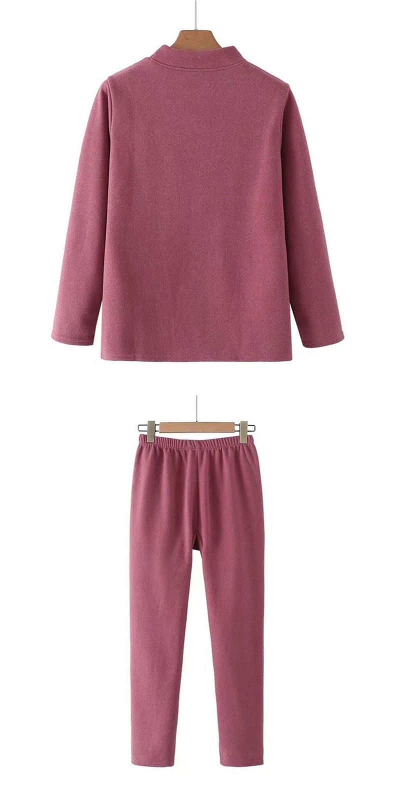 001 Plus Size Women's Clothing For Middle-Aged Elderly Mothers, Sports With Printed Fleece, Two-Piece Set Of Thermal_voghion.com