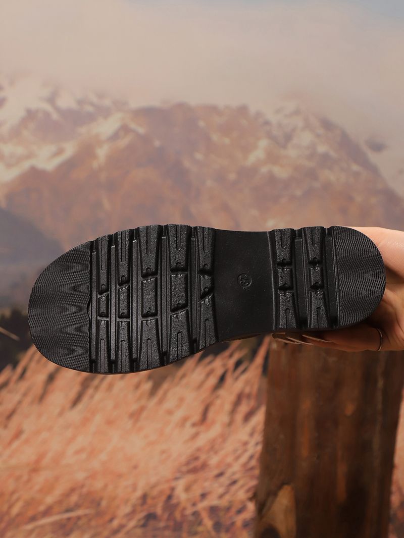 Stivaletti alla caviglia con plateau spesso e punta tonda, con lacci, da donna - Design alla moda con stampa leopardata, comodi tacchi medi, perfetti per outfit autunnali e invernali_voghion.com