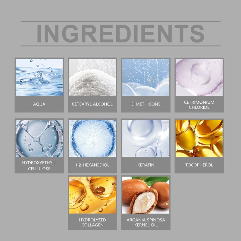 Maschera alla cheratina HOEGOA che migliora la consistenza dei capelli, li rende lisci, anti-crespo, idratanti, lucenti e nutrienti._voghion.com