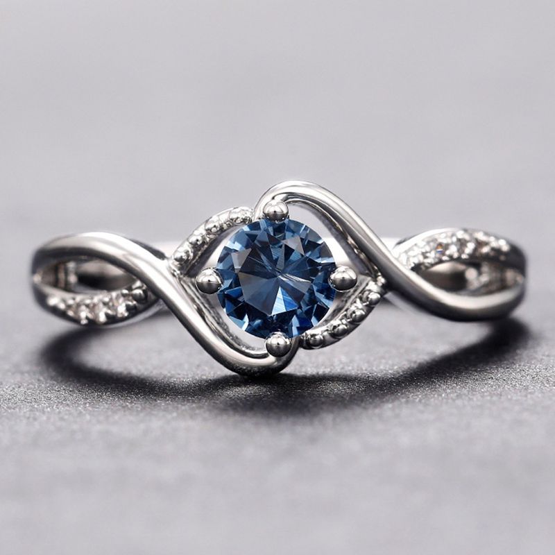 Wellenförmige blaue Diamant-Zirkon-Nische, High-End, leichter Luxus, Zeigefingerring, modisch, personalisiert für Damen_voghion.com
