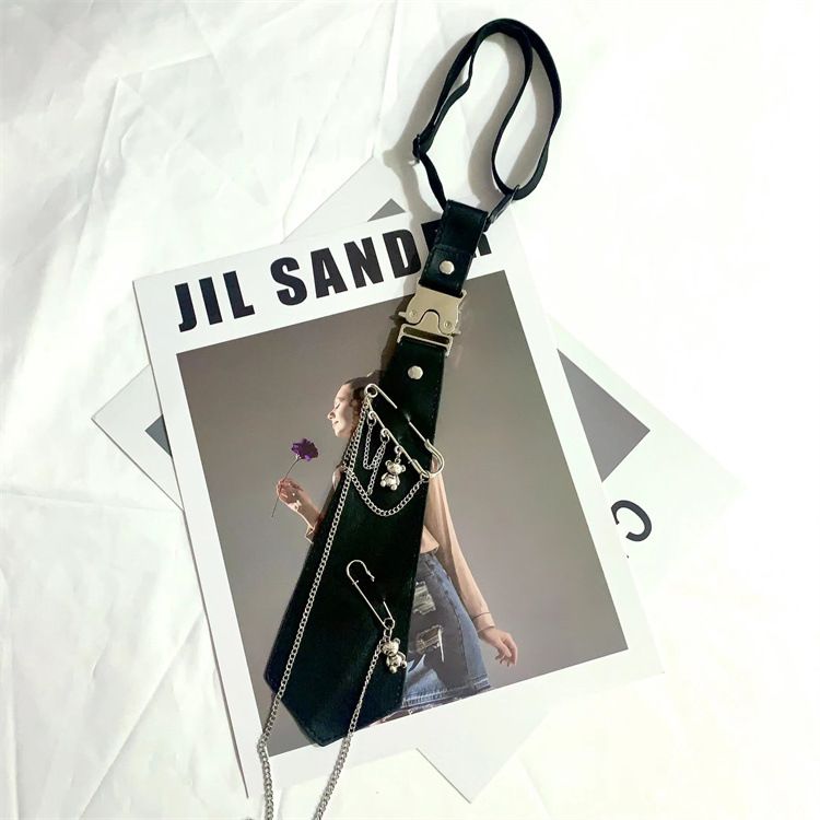 JK Bow DK Cravatta in pelle Collare stile punk Metallo Unisex Non necessita di cravatta Hardware per il collo Orso Studente universitario Adulto_voghion.com