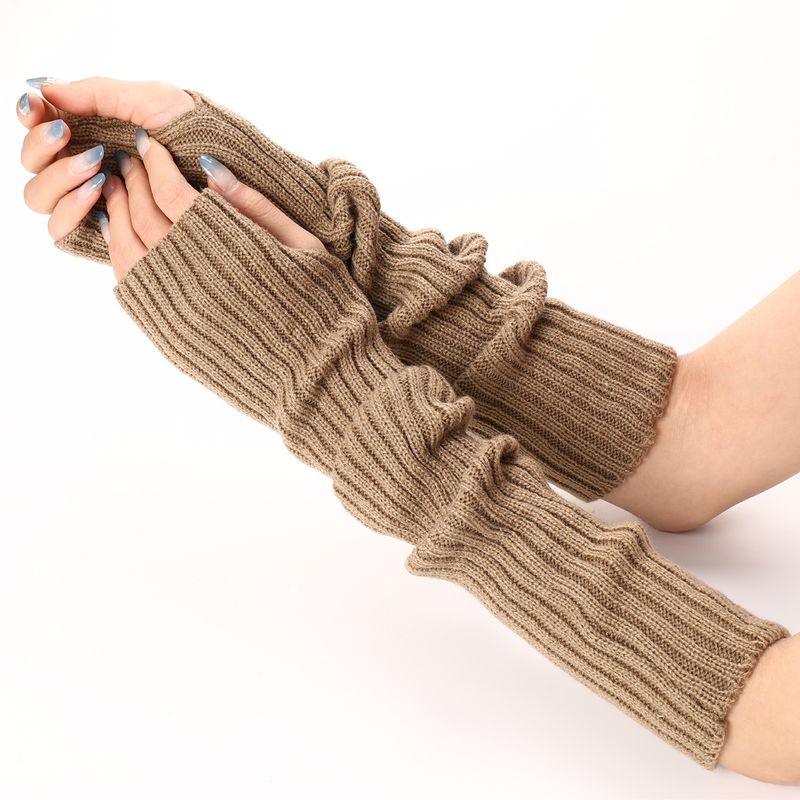 G-11 Straight Long Gloves Autumn/winter New Knitted Wool Bouncing Di Men And Women JK Open Finger Warmth Stacked Sleeve_voghion.com