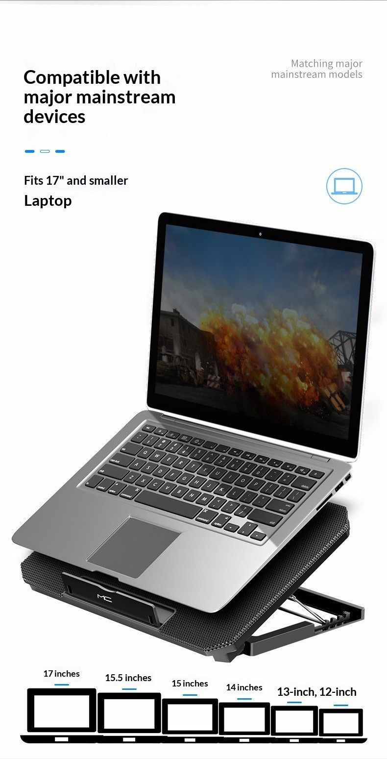 NeoGear Maicong Nosi Laptop-Kühlerständer, verstellbar, faltbar, Aufbewahrung, Luftkühlungsbasis für Desktop-Computer_voghion.com