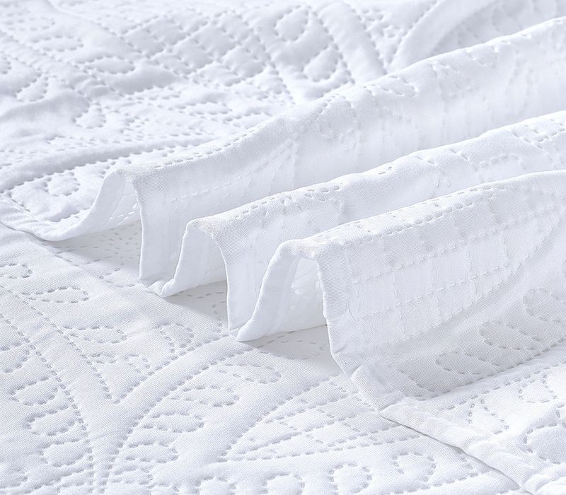Premium Quilt Set With Dyed-Woven Fabric & Quilting - European Embroidery, 1.8m Bed Fit, Multiple Patterns Available_voghion.com