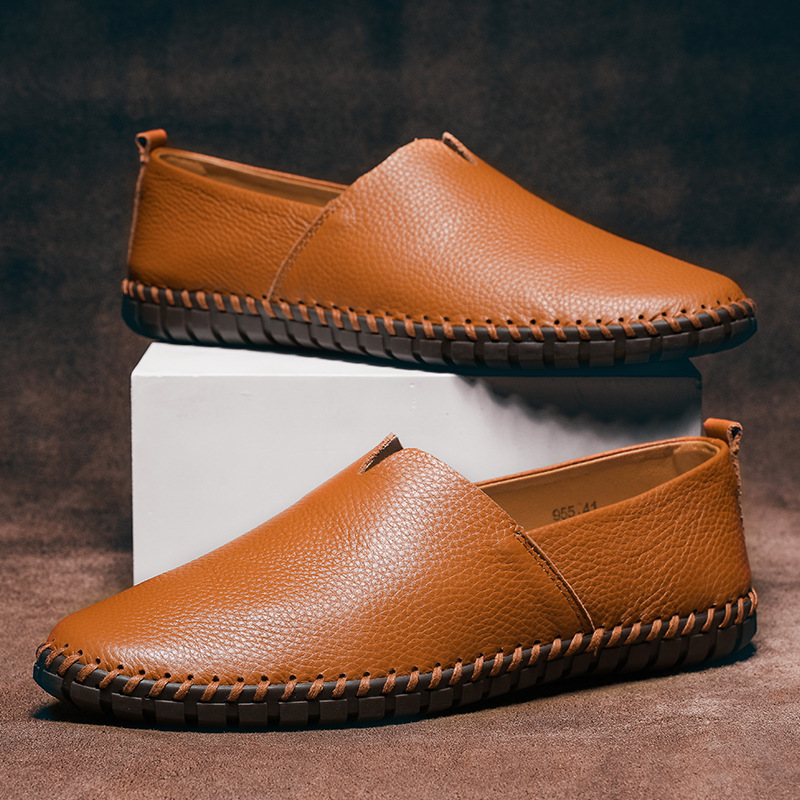 Scarpe da guida traspiranti basse, comode e comode, da uomo, in pelle, di qualità imbattibile, casual e alla moda._voghion.com