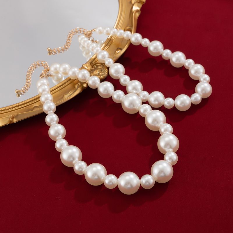 Fashionable Exaggerated Pearl Temperament Choker Versatile Collarbone Chain Multi-layer Bead Necklace For Women_voghion.com