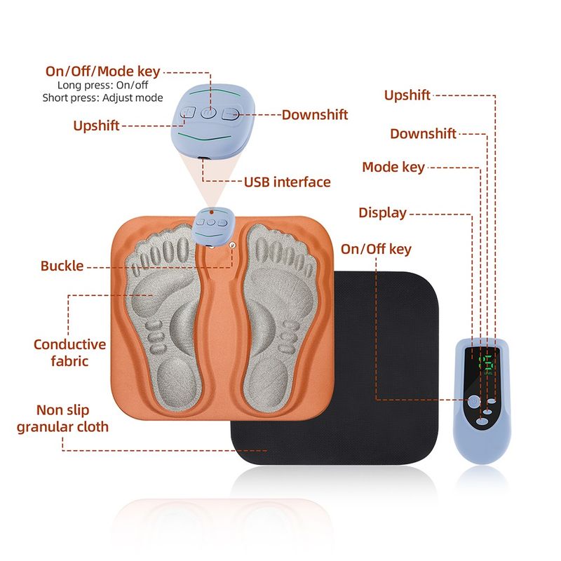 3D-Smart-Fußmassage-Pad mit Fernbedienung, Fußmassagegerät, verbessert die Durchblutung, entspannt die Muskeln, schlanke Beine, 6-Modus-Fußpad_voghion.com