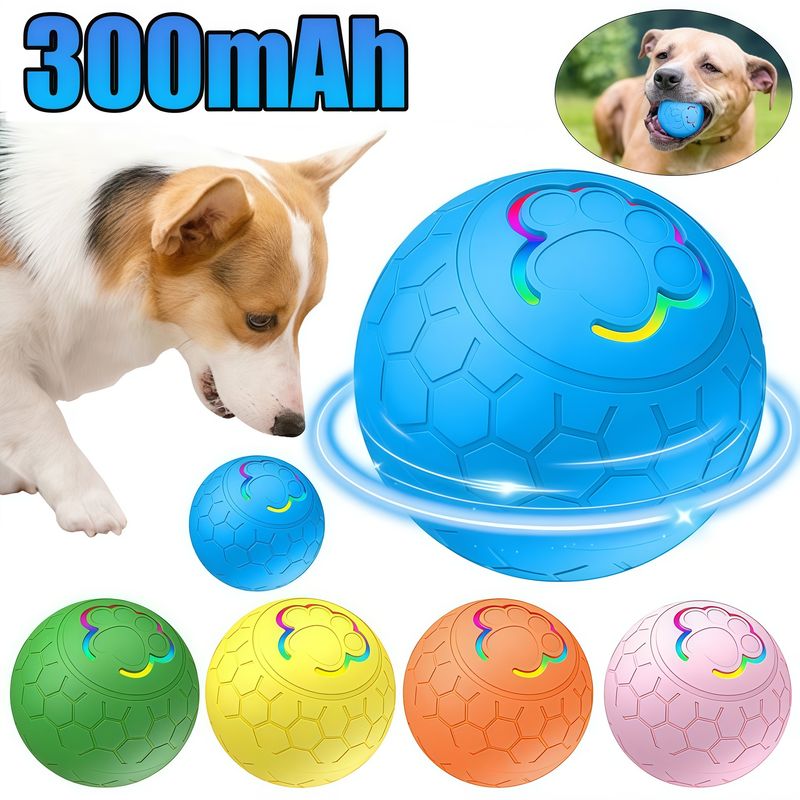 Interactive Smart Dogs, Electronic Pets, USB Automatic Jumping Rolling Toy Ball With RGB Lighting, Product For Puppies By PawParty Store_voghion.com
