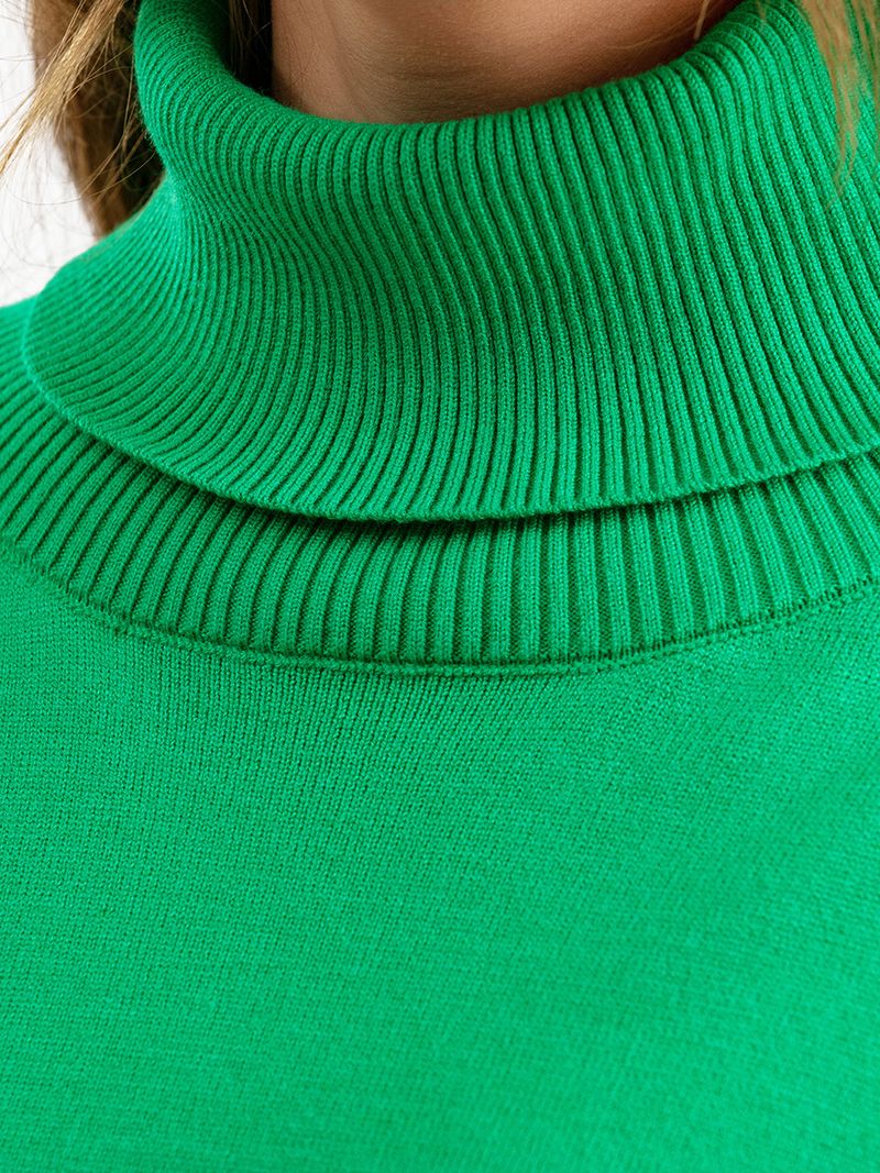 Women's turtleneck loose knit sweater_voghion.com