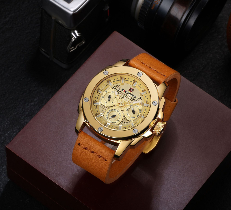 NAVIFORCE Leading 9116 Belt Herren-Armbanduhr, wasserdicht, Quarz, Sport, Freizeit_voghion.com