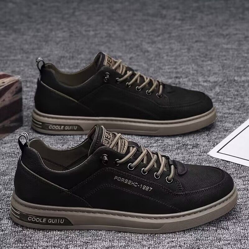 Euro Step Sommer Atmungsaktive Weiße Flache Herren Freizeitschuhe Aus Leder Vielseitige Sportschuhe Ohne Schnürsenkel Trendy_voghion.com
