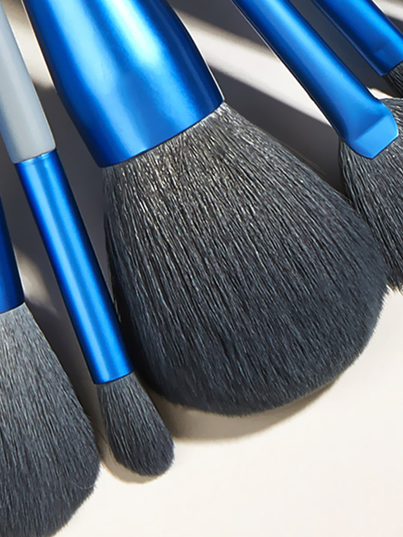 Set pennelli trucco blu da 14 pezzi, alta qualità, extra large, incluso pennello per fondotinta, pennello a doppia punta FINDCOLOR_voghion.com