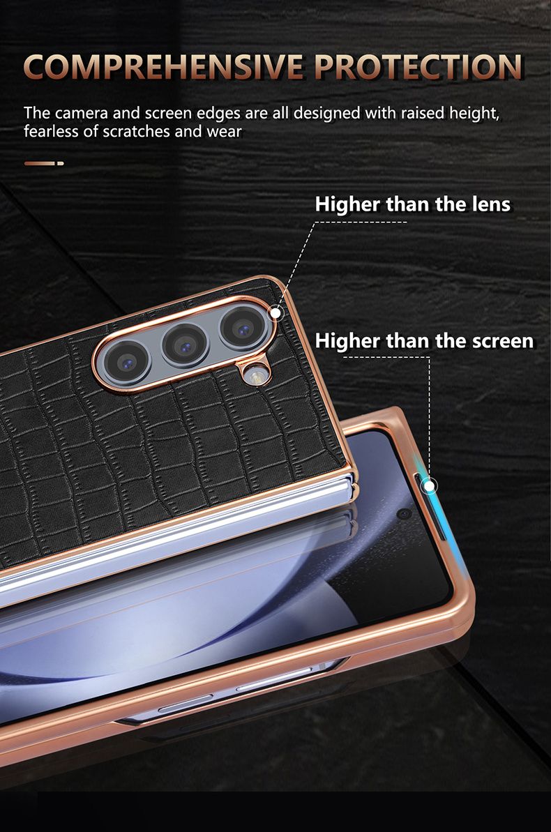 Luxury Fashion Crocodile Pattern Ultrathin Leather Phone Case For Galaxy Z Fold 6 5 4 3 Soft Back Cover_voghion.com