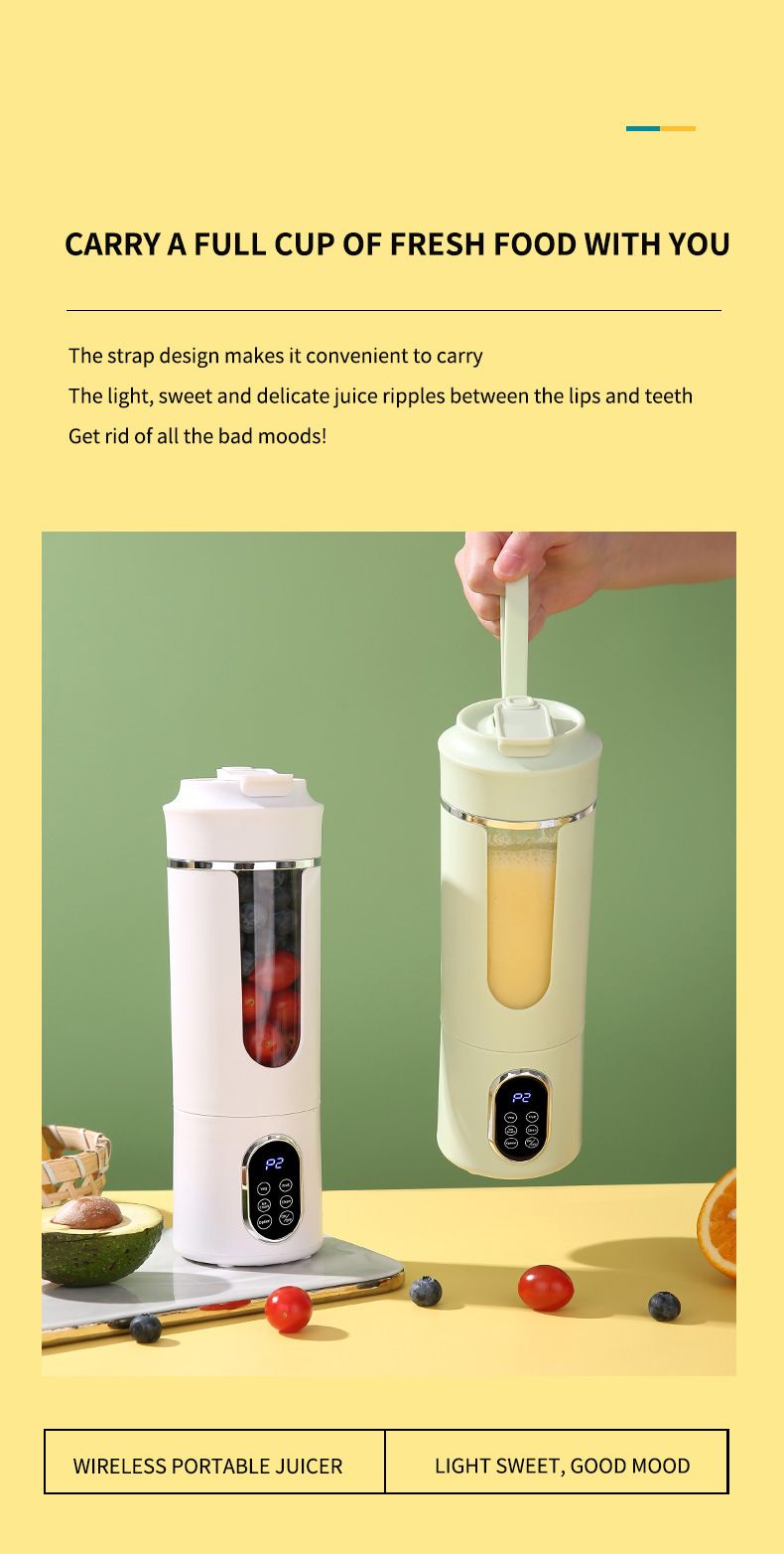 New Juicer Rechargeable Digital Display Juice Maker Three-Speed Adjustment Portable Home Travel Juicing Cup_voghion.com
