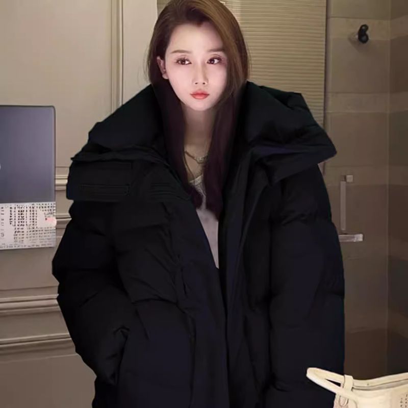 Pinghu Winter Korean Edition Dicke Mode Daunenjacke Damen New Style Western Breadms Warmer Mantel Trendy_voghion.com