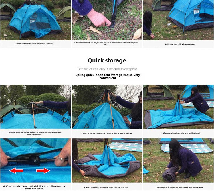 Attrezzatura per esterni Viaggi all'aperto Tenda da campeggio Tenda da esterno Campeggio automatico Forniture portatili_voghion.com