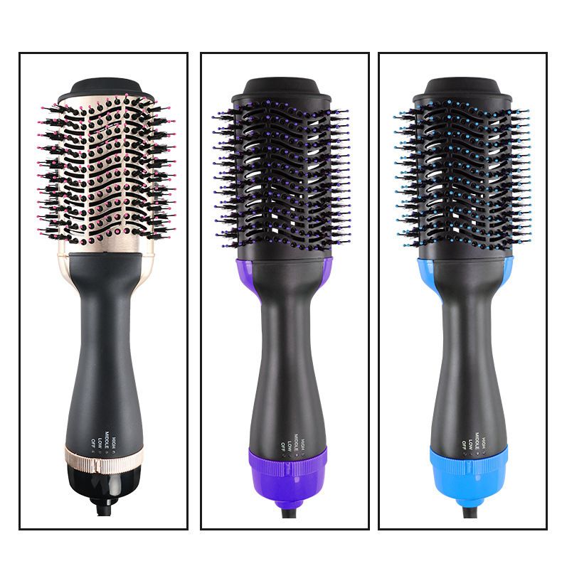 Stilvolle Heißluftbürste mit Temperaturregelung – 3-in-1-Glätteisen, Volumizer und Lockenstab (weiche Gummibeschichtung, kompakt und reisefreundlich)_voghion.com