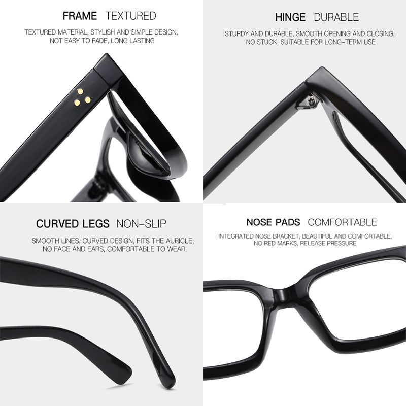 New Arrivals RUOBO Reading Glasses For Women Men Squre Frame Computer Anti Fatigue Hyperopia Eyeglass Presbyopia Diopter_voghion.com