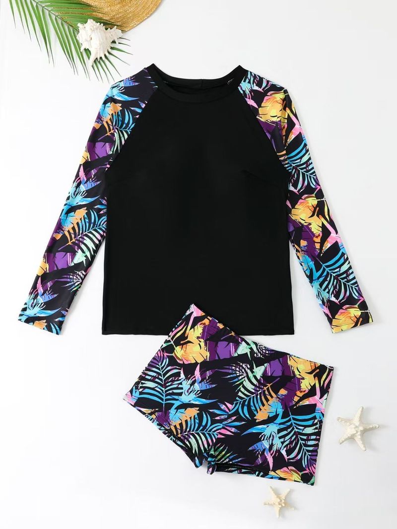 Maillot de bain deux pièces à manches longues et taille haute pour femme, modèle tankini grande taille, nouveauté 2025_voghion.com