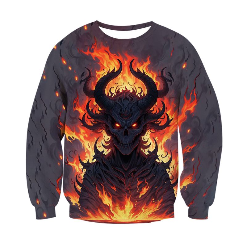 New European And American 3D Digital Printing Halloween Pullover Casual Men's Sweater Personalized Shopping Dancing Black Friday_voghion.com